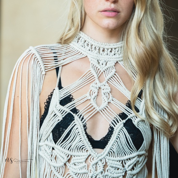 Handmade Macrame Crochet Dress Form Fitting Designer - Picture 4 of 16